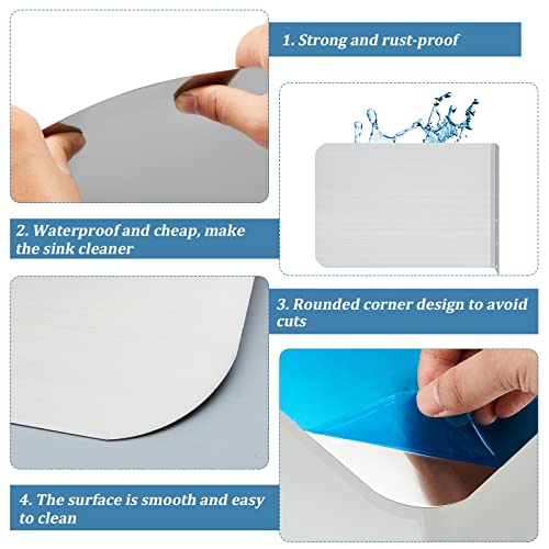 Therwen 2 Pcs Stainless Steel Side Splash Guard for Kitchen Sink 17 x 12 Inch Wall Mount Guard with Screws Commercial Restaurant Bar Hand Wash Sink and Compartment Prep Splash Protector Supply - size: 17 x 12 Inch