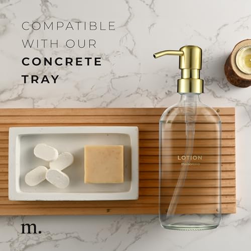 MaisoNovo Soap Dispenser 2-Piece Set | 16.9oz Clear Bottles with Gold Stainless Steel Pump Core - color: Clear/Gold