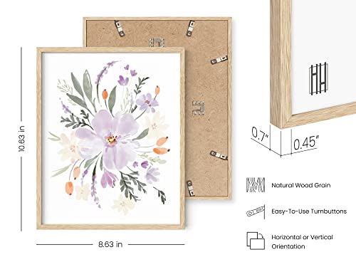 HAUS AND HUES Flower Wall Decor - Set of 4 Bouquet Art, Framed Flower Painting, Floral Pictures, Botanical Wall Decor (8x10, Beige Frame) - color: Bouquet Flower, size: 8x10, style: Beige Framed