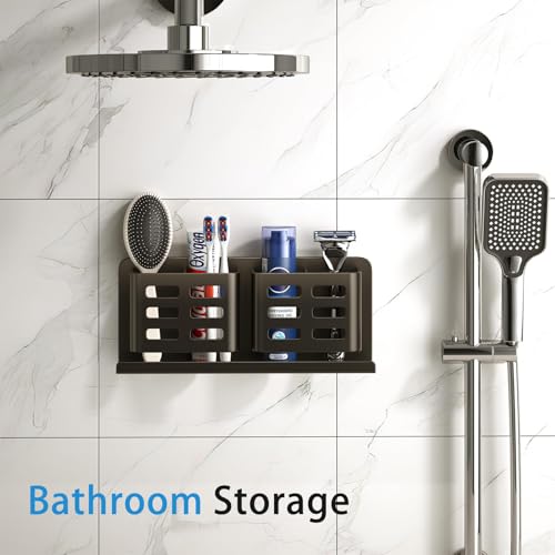 Aluminum Toothbrush Holder， Wall-Mounted，Bathroom Rack，4 Slot，Black | Bracket Shower Toothbrush Razor Holder Suitable for Toothbrush, Toothpaste, Razor and Comb etc Bathroom Storage - size: Black four slots