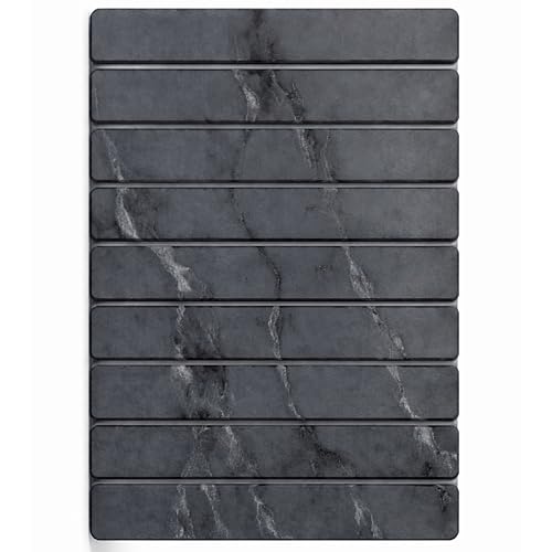 Tide & Terra Diatomite Stone Bath Mat 24x16 Large Dark Grey, Quick Dry Bath Mat for Bathroom Floor, Non Slip Diatomaceous Earth Stone Mat, Super Absorbent Shower Kitchen Drying Mat - color: Dark Gray, size: 1'4" x 2' (Rectangular)
