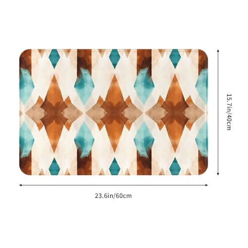 Bath Mat Cowhide Print Western Quick Dry Bathroom Rugs Non Slip Absorbent Shower Flannel Rug Floor Mat for Bathroom,Bathtub,Sink,Bedroom,16"X24" - color: Cay20