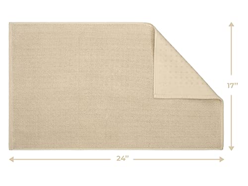 Cotton Paradise 100% Cotton Turkish Bathmat Rug, Soft Absorbent Quick Dry Non Slip, 17x24 Bathmat Rug, Beige - color: Beige, size: 1 PC 17x24"