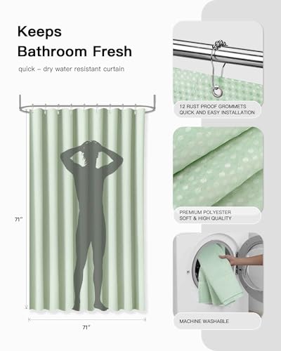 IMAVO Green Bathroom Set,26Pcs Bathroom Accessories Set with Waffle Shower Curtain,Rugs,Trash Can,Tray,Soap Dispenser,Soap Dish,Toothbrush Holder,Toothbrush Cup,Toilet Brush Holder and Qtip Holders - color: Green, size: 26 PCS Bathroom Set+Waffle Shower C