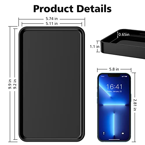 Gurygo Vanity Tray for Bathroom, 10" Ceramic Soap Dispenser Tray for Kitchen Counter, Bathroom Trays for Counter, Kitchen Tray for Soap Bottles (Black, Set/1)… - color: Black, size: 9.9" x 5.7" x 1.1"