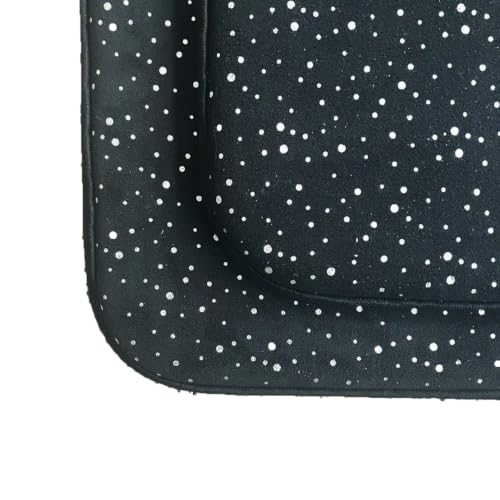 Madeals Memory Foam Bathroom Toilet Rug Set 4 Piece with Toilet Lid Cover and Tank Covers Shiny Black Specks - color: Black Specks