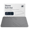 ZIKIBL Stone Bath Mat Diatomaceous Earth Shower Mat Non-Slip Super Absorbent Diatomite Stone Mats for Bathroom Floor/Ktichen Cuonter Quick-Drying Easy to Clean (24''*16'' Grey-Feather) - color: Grey-feather