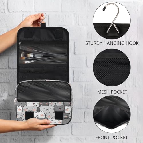 Travel Hanging Toiletry Bag for Women Girl Kinds Of Cute Cartoon Cat Cosmetic Bag Waterproof Makeup Organizer for Accessories, Shampoo, Full Sized Container, Toiletries for Bathroom Shower - color: B 00