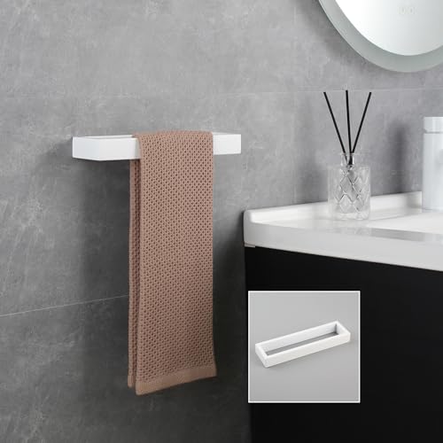 GERZWY Bathroom 2-Piece Accessory Set SUS 304 Stainless Steel Toilet Paper Holder Towel Ring Wall Mount, White - color: White