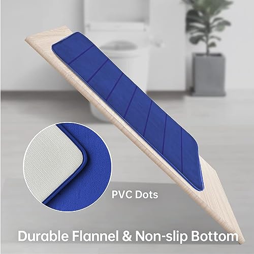 RUN HELIX Memory Foam Bath Mat Rug Set 3 Piece, Ultra Soft Non Slip and Absorbent Bathroom Rug, Machine Wash Dry, Comfortable, Thick Bath Rug Carpet for Bathroom Floor, Tub and Shower, Navy - color: Royal Blue-stripe