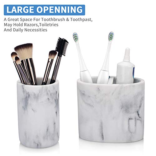 L'ARL GMVOI Bathroom Accessories Set,4 Pieces Marble Bathroom Vanity Countertop Accessory Set with Bathroom Toothbrush Holder Set,Soap Dispenser,Tumbler,Soap Dish for Bathroom Home Decor - color: White Marble
