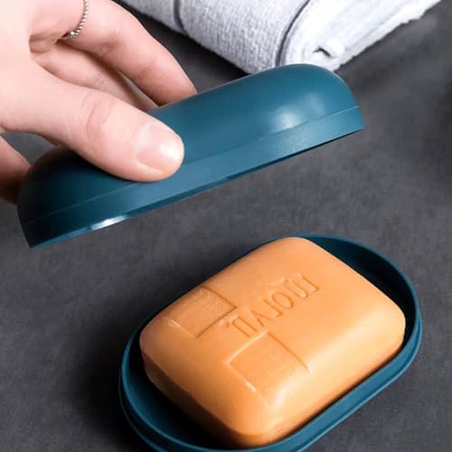 2-Pack Travel Soap Box - Leakproof Portable Soap Holder with Lid, Ideal for Camping, Gym, & Travel (Blue + Pink) - color: Dark Blue+pink