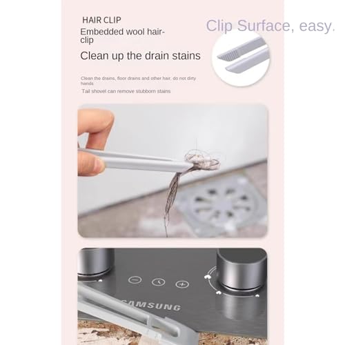 Multifunctional Rotating Cleaning Brush Two-in-One Gap Cleaning Brush Cleaning Brush Bristle Bathroom Tile No Dead Angle Floor Seam Brush Wall (White)