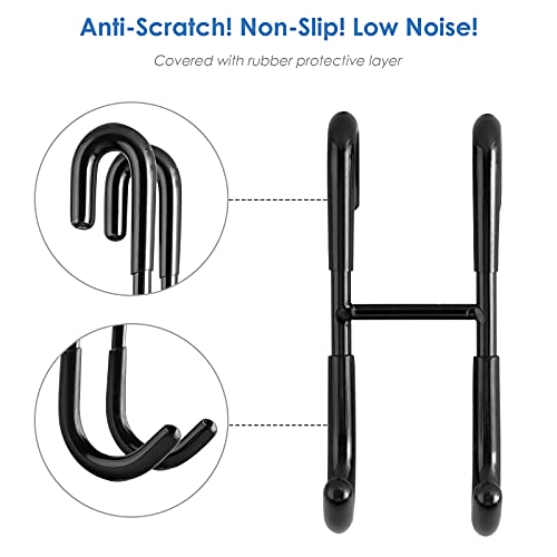 Simtive 12-Inch Shower Squeegee Set, Includes Shower Door Hook and Adhesive Hook, Squeegee for Shower Doors, Mirror and Window, Black - color: Black, size: 12-Inch