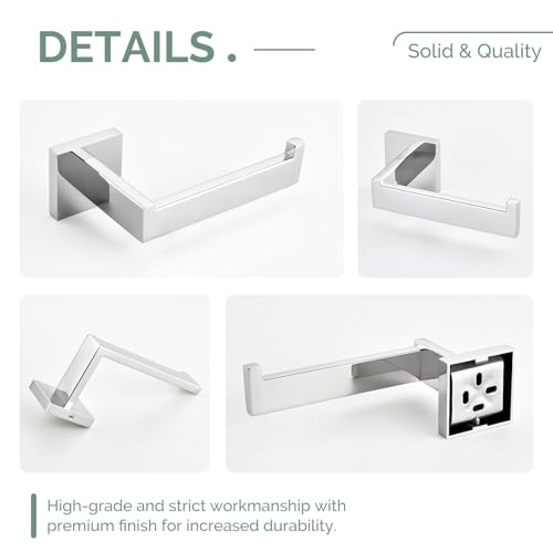 Toilet Paper Holder, Angle Simple SUS304 Stainless Steel Bathroom Tissue Holder, Open Arm Toilet Paper Roll Hanger Wall Mount, Polished Chrome - color: Polished Chrome