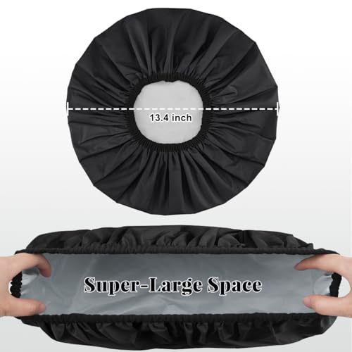 3 Pack Reusable Shower Cap for Women, Waterproof Hair Cap for Shower and Bath, Large Bath Cap for Long Thick Hair - color: A02-Black