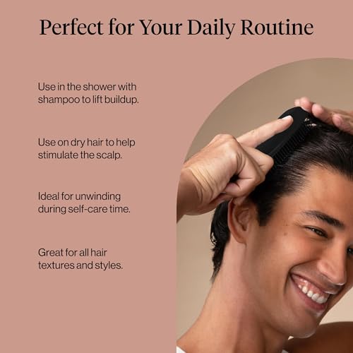 Kitsch Scalp Renewal Brush - Exfoliating & Scalp Massager for Hair Growth, Gentle Head Massage Brush to Remove Buildup, Boost Circulation & Relaxing Head Scrubber for Washing Hair - Black - color: Black