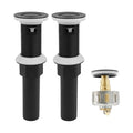 Bathroom Sink Drain,2 Pack Drain Stopper with Overflow,Small Cap Pop Up Drain Assembly with Detachable Strainer Basket,Built-in Anti-Clogging, Stainless Steel Nut Matte Black - color: 2 Pack-matte Black-small Cap, style: With Overflow
