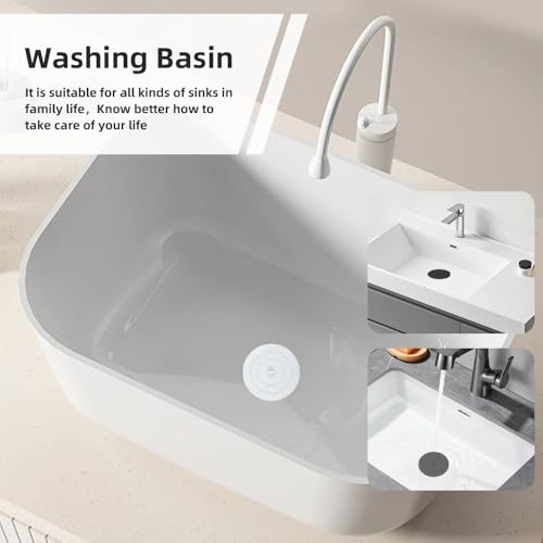 Tub Stopper 2PCS,Bathtub Drain Stopper,6 inches Bathtub Tub Drain Cover Stopper,Silicone Drain Plug,Kitchen Bathroom Hair Water Shower Stopper,Large Bathroom Laundry Accessories (White/Black) - color: White/Black