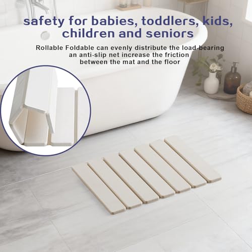 15.76 Inch Stone Drying Mat for Kitchen Counter, White Easy Clean Foldable Stone Dish Drying Mat, Non-Slip Quick Dry Bath Mats for Bathroom, Diatomaceous Earth Bath Mat Outdoor Use - color: White, size: 12" x 1'4" (Rectangular)
