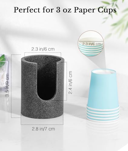 Luxspire Bathroom Cup Dispenser, 3oz Dixie Cup Dispenser, Resin Dixie Cup Holder, Disposable Paper Cup Holder for Bathroom, Cotton Pad Holder, Guest Bathroom Essentials, Gray - color: Gray, size: 3oz