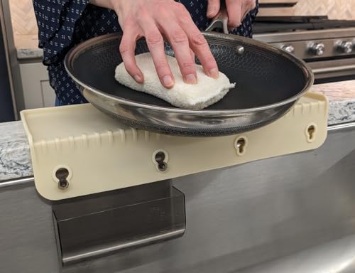 SiliProducts SiliSink Silicone Sink Edge Guard for Kitchen Sink - Fits 3.75” - 4” Wide - The Original Silicone Edge Protector with Sponge Caddy - Splash Guard, 14” Beige - color: Beige, size: 4in x 14in