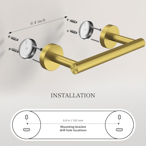 Brushed Gold Toilet Paper Holder & Towel Holder, Bathroom Hardware Set-SUS304 Stainless Steel Double Post Pivoting Tissue Roll Holder and Hand Towel Ring Set for Bathroom, RV - color: Brushed Gold