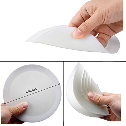 V-TOP Tub Stopper 2 Pack, 6 inches Large Silicone Drain Plug Hair Stopper Flat Suction Cover for Kitchen Bathroom and Laundry - color: 6" White