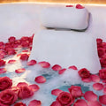 Silicone Bath Pillows for Tub, Easy Clean, Quick Dry, Non Slip Bath Pillow, Head and Back Both Inflatable Adjustable, Comfortable Luxury Bathtub Pillow with 5 Large Suction Cups - color: White