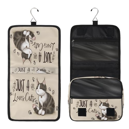 Travel Hanging Toiletry Bag for Women Girl Kinds Of Cartoon Cat Animal Cosmetic Bag Waterproof Makeup Organizer for Accessories, Shampoo, Full Sized Container, Toiletries for Bathroom Shower - color: E 05