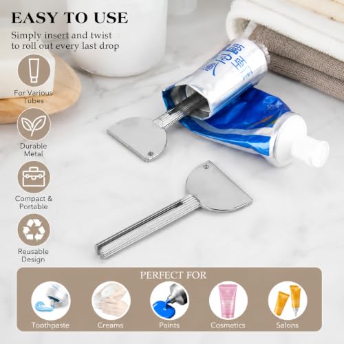 2Pcs Metal Tube Squeezer Keys, Toothpaste Roller, Salon Tube Squeezers, Bathroom Aids and Accessories (A+B) - color: A+b
