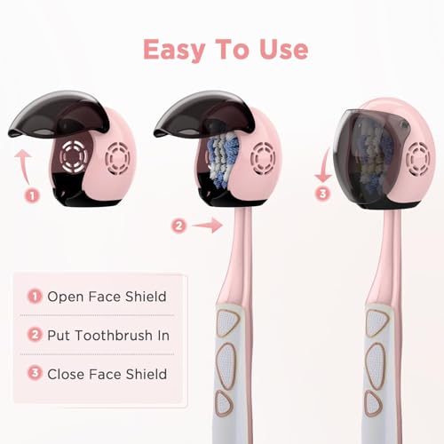 Frekare Toothbrush Covers Caps, Toothbrush Cover Brush Pod Case, Toothbrush Case Protector Fits Most Manual And Electric Tooth Brushes For Bathrooms Household Travel 4 Pack - color: Blue, White, Pink, Rose Pink