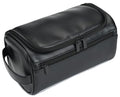 Toiletry Bag for Men, Travel Shaving Dopp Kit Water-resistant Bathroom Toiletries Organizer PU Leather Cosmetic Bags - color: black