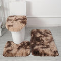 Bathroom Rugs Sets 3 Piece Thick Fluffy Soft Bathroom Rugs and U-Shaped Toilet Mat Washable Absorbent Floor Mat Coffee Gradient - color: Coffee Gradient