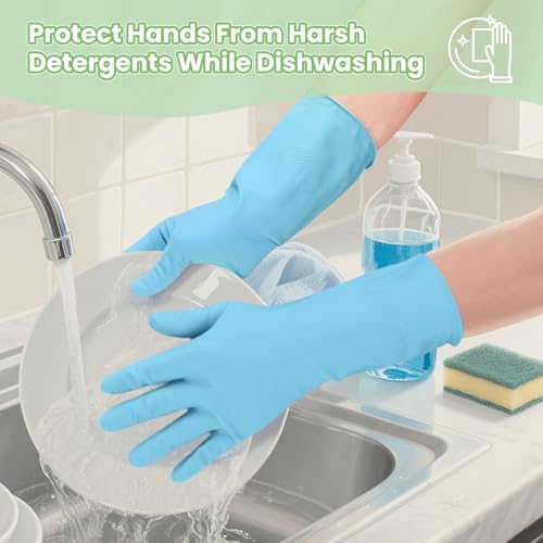 Jsocoah Cleaning Gloves for Dishwashing, 4/5 Pairs Reusable Kitchen Gloves for Wash, Household Cleaning Glove for Dishes Pet - color: Multicolor-5 Pairs
