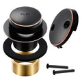 Oil Rubbed Bronze Bathtub Drain Tip-Toe Tub Trim Set with Two-Hole Overflow Faceplate Bathroom Tub Drains Replacement Conversion Kit - color: Oil Rubbed Bronze