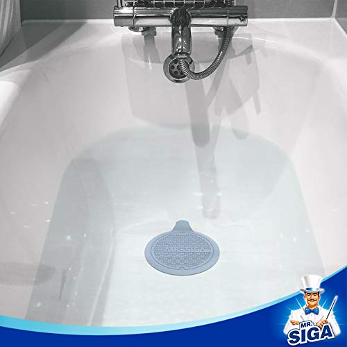 MR.SIGA Silicone Bathtub Stopper, Drain Stopper for Shower, Sink, 5.1" Diameter, 3 Pack - color: Green+blue+grey