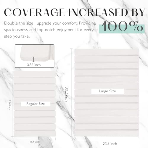 Large Stone Bath Mat, 30.2 x 23.5 Non-Slip Diatomaceous Earth Bath Mat, Ultra-Absorbent Quick-Drying Stone Drying Mat for Kitchen Bathroom Pet Bowl, Rollable & Foldable Stone Bath Mat, White XL - color: Folding Xl-white