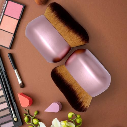 Extra Large Body Makeup Brush For Self Tanner, Leg Makeup &Bronzer Blend,75 mm Wide-headed Kabuki Brush Provides More Even &Pretty Application, Oval Face&Back Makeup Brush, Wet&Dry Use- Pink Rose Gold - color: Rose Gold