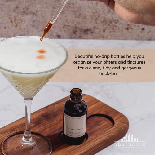 A Bar Above Cocktail Atomizer Spray Bottles and Dropper Set, Small Spray Bottle Set for Your Bar, Versatile Atomizer Glass Bottles, Small Bitters Bottle, Mini Bottles, Amber, 4 Ounces - color: Brown, size: 4oz