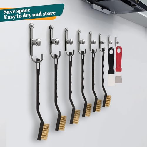 12 Pcs Mini Brass Brush Set, Brass Scratch Brush with Curved Handle | Cleaning Weld Slag and Rust - style: Brass