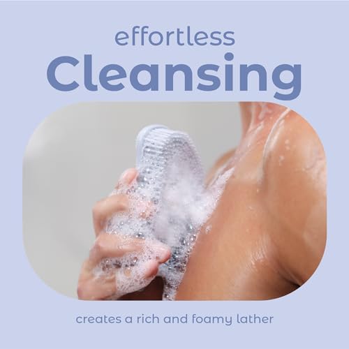MainBasics Silicone Body Scrubber Dual-Sided, Frosted Sky, Massage | Shower Scrubber with Massage Nodes, Silicone Loofah Alternative for Deep Clean - color: Frosted Sky, size: Massage