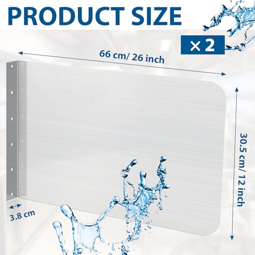 Therwen 2 Pcs Stainless Steel Side Splash Guard for Sink 26 x 12 Inch Wall Mount Guard with Screws Commercial Restaurant Hand Sink and Compartment Prep Sink Kitchen Sink Splash Protector Supply - size: 26 x 12 Inch