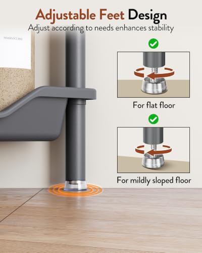 Orimade Rustproof 5 Tier Floor Standing Corner Shower Caddy Organizer, Plastic Aluminum Splicing Floor Corner Shelf Rack Stands for Bathroom, Grey - color: Grey, size: 5 Tier