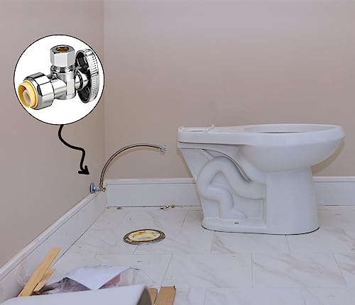 20pcs 1/2" × 3/8" Angle Stop Valve, 1/4 Turn | 1/2" PTC Input, 3/8" OD Compression Output for Faucet, Toilet Valves, No Lead - size: 20×Angle