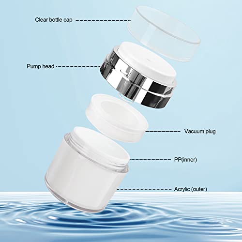 Airless Pump Jar - 3.5 Oz Moisturizer Dispenser Air Pump Containers, Container Vacuum Bottle Dispenser for Skincare Makeup Lotion - size: 3.5 Ounces, style: 1 JAR