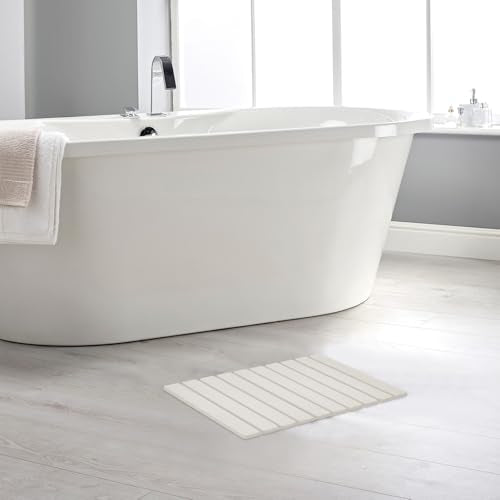 KEYCHAD Foldable Stone Bath Mat, Non-Slip Diatomaceous Earth Mat, Super Absorbent Quick Drying Bath Stone Mat, Luxury Bath mat for Bathroom Kitchen Bathtub, 23.4 * 15.4" White - color: Folding-white