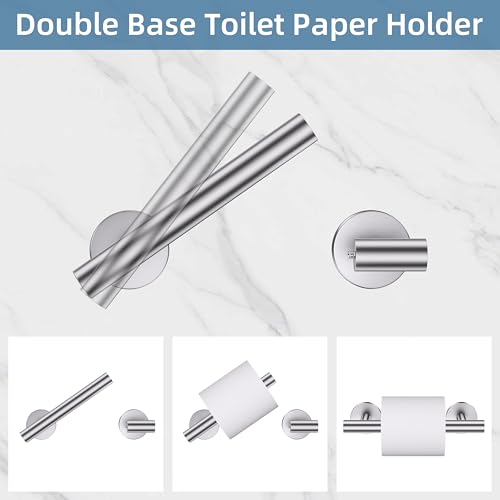 Brushed Nickel Towel Bar Bathroom Hardware Accessories Set, 10 Pieces Upgraded Toilet Paper Holder 23.6 Inch Towel Rack for Bathroom Wall Mounted Stainless Steel Bathroom Set - color: Brushed Nickel, size: 10 Pieces A