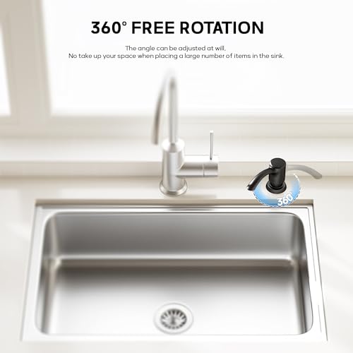 SAMODRA Built-in Kitchen Sink Soap Dispenser with Extension Tube Kit - Matte Black Finish, Leak-Proof Design, No Top Refill Required (39" Tube) - color: Matte Black, style: 39" Tube