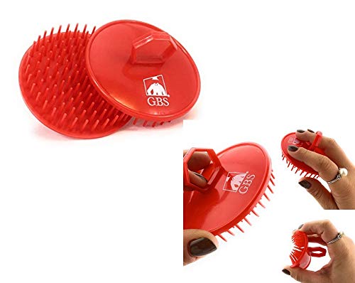 G.B.S Easy to Hold Hair Scalp Shampoo Brush Scrubber, 4 Black, 4 Red, Pack of 8 - color: 4red/4blk